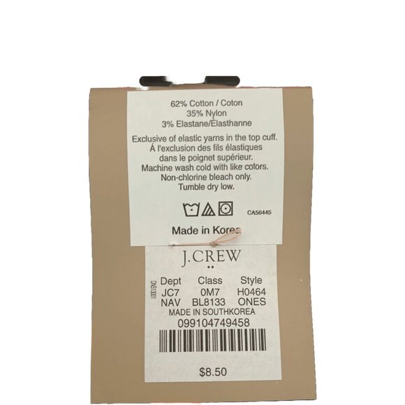 NWT J.CREW Women's Navy Blue Polka Dot Trouser Socks - Picture 3 of 3